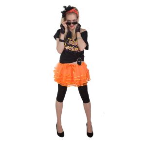 80s Neon Orange Skirt