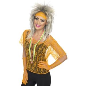80's Lace Net Shirt, gloves, Hair tie